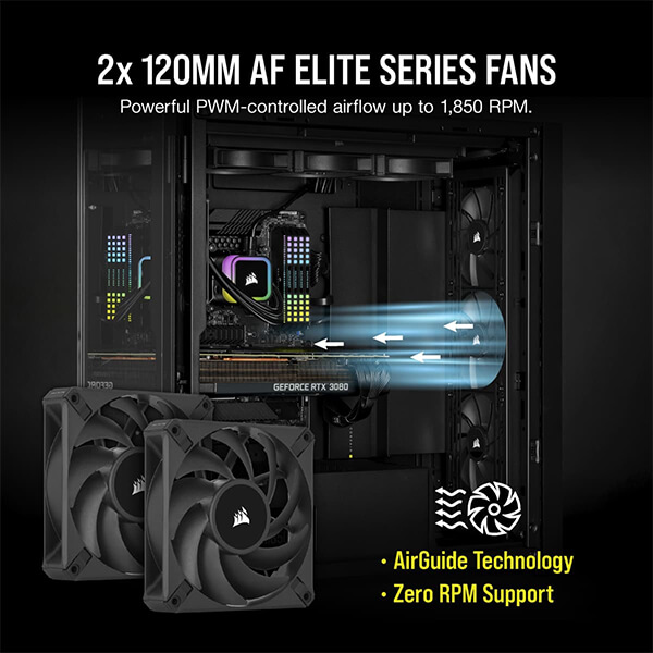 Corsair iCUE H100i RGB Elite CPU Liquid Cooler (Black)